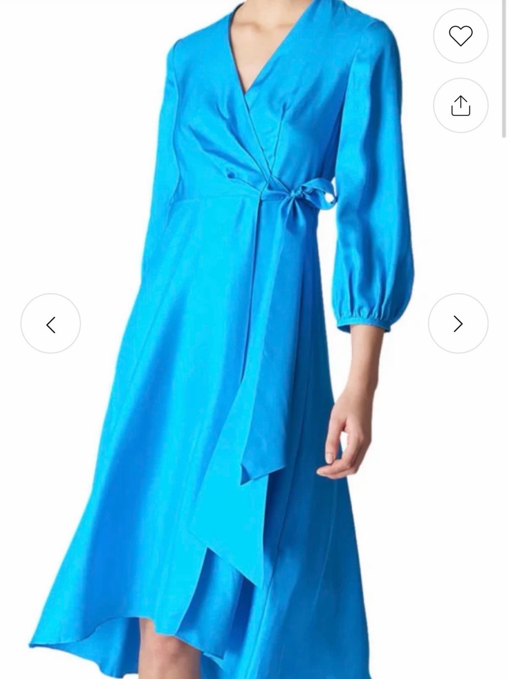 Whistles Turquoise Silk Callie Wrap Dress